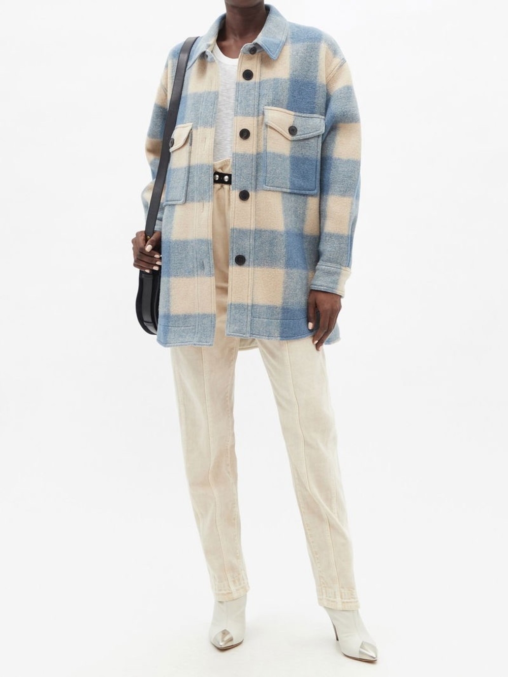 Isabel Marant Étoile Harveli Buffalo Check Wool Blend Jacket EU 36